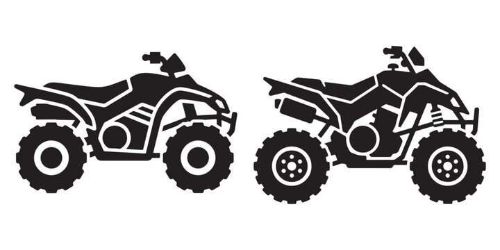 ATV quad bike four wheeler off road vehicle silhouette vector illustration