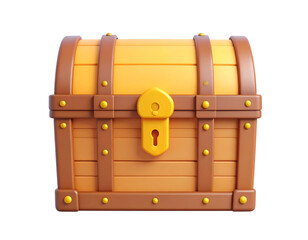 3D Wooden Chest Illustration
