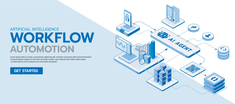 Workflow Automation Isometric Banner