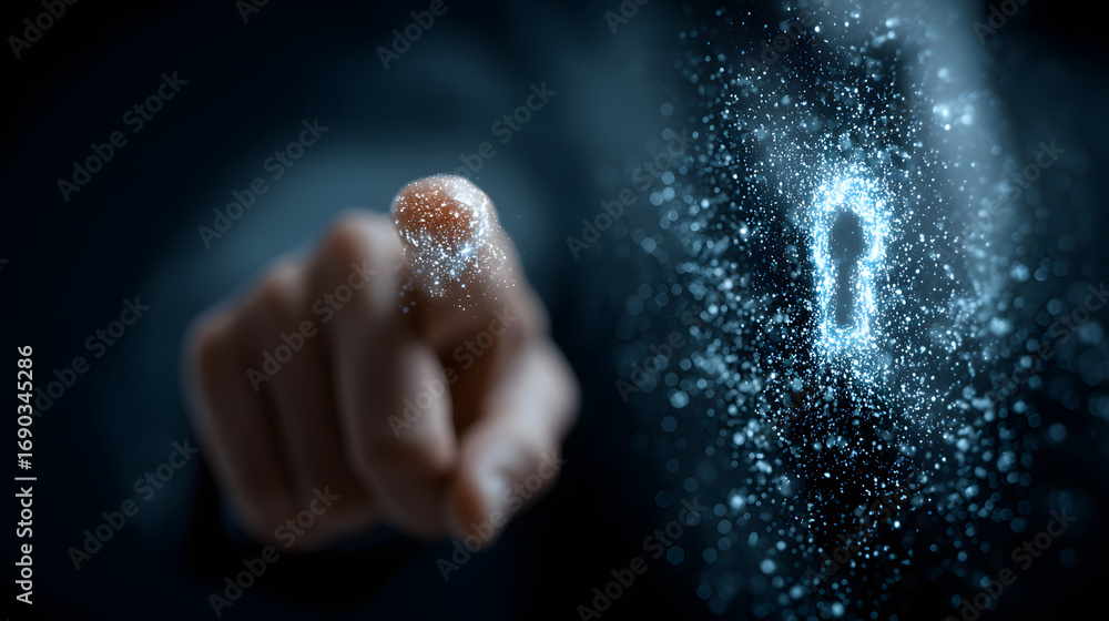 Poster cyber ​​security and data protection, internet netwok security, protect busines and financial transa