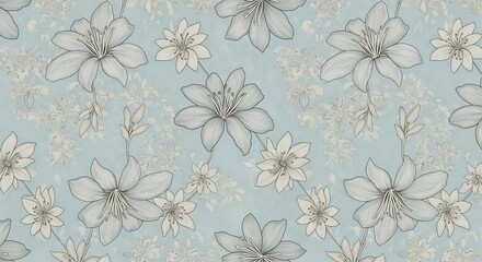 Seamless floral pattern with sparkling flowers