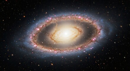 Naklejka premium Cosmic Ring A Stunning View of a Galaxy's Star-Forming Region in Outer Space