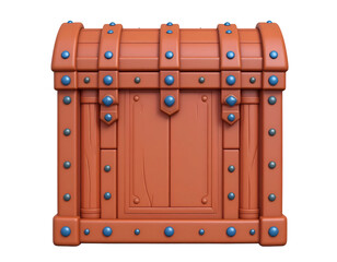 3D Wooden Treasure Chest Illustration