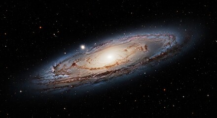Spectacular view of the Andromeda Galaxy, a spiral galaxy, one of the nearest galaxies to the Milky Way galaxy