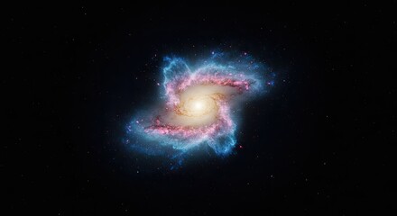 Fototapeta premium Mesmerizing Cosmic Dance A Stunning Visual of a Spiral Galaxy's Celestial Swirl