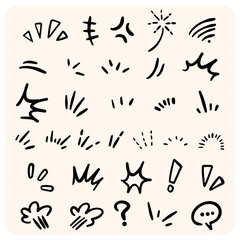 Hand-Drawn Comic Style Emotion and Sound Effects