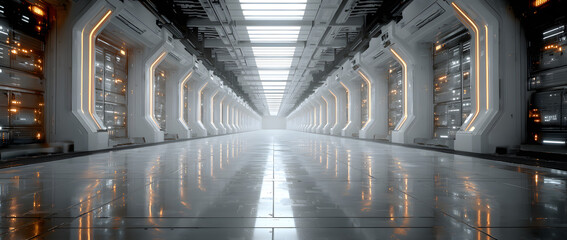 Digital Server Room: Futuristic Data Center