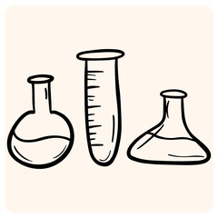 Laboratory Glassware with background cream