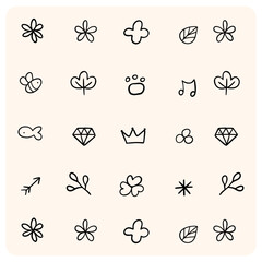 Simple Hand-Drawn Nature and Abstract Icons
