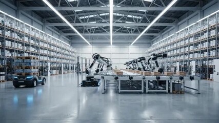 4K Footage - Automated Warehouse Robotics and Efficiency in Modern Logistics