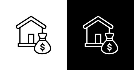 Home Expense White Icon Set