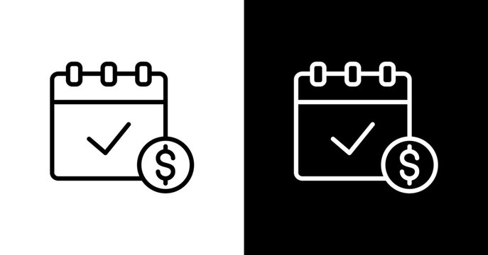 Paid Time Off White Icon Set