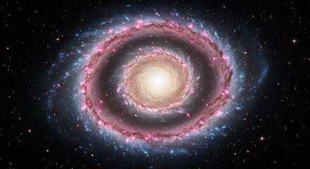 Obraz premium Cosmic Ring A Stunning View of a Spiral Galaxy in the Vast Expanse of Space