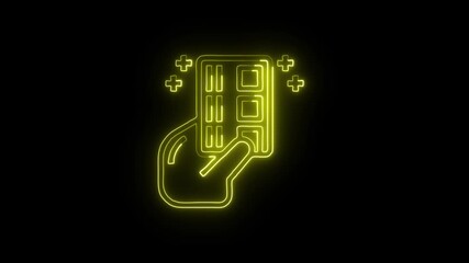 Credit Card Payment Animation with Glowing Lines on Black Background - Powered by Adobe