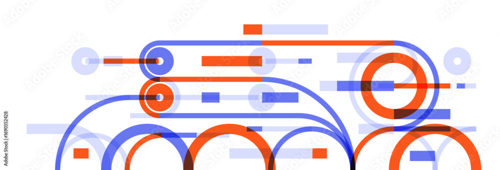 Poster abstract circles and lines vector background, geometric composition drawing technology plan, loop ci