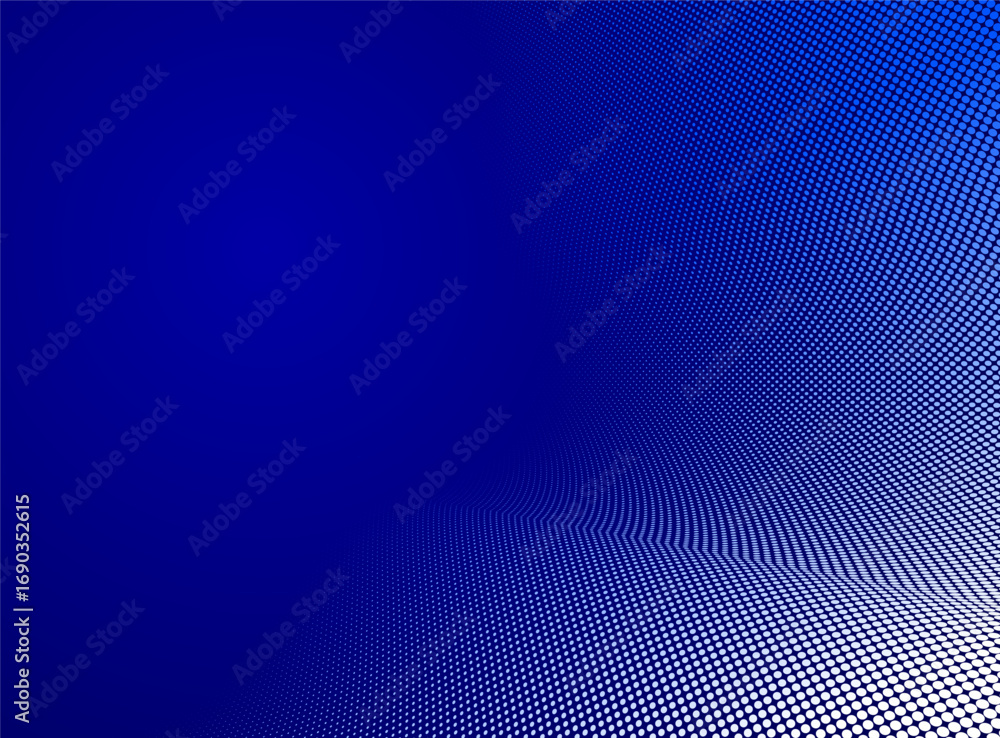 Poster dark blue dots in 3d perspective vector abstract background, multimedia internet information theme, 