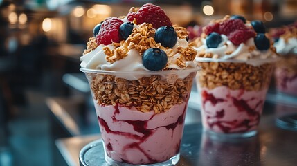 Berry Blast Parfait Fresh Fruity Dessert.