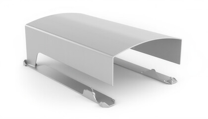 White metal cover for cables with mounting base and sleek design  