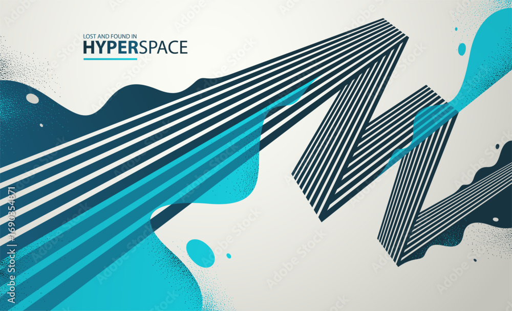 Poster fluid splash in motion over 3d lines in perspective space vector abstract background, energy blast e