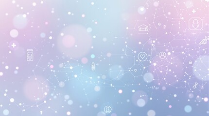 Abstract healthcare technology background with medical icons and network connections design concept