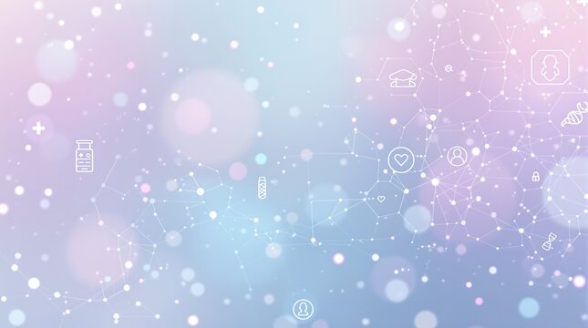 Abstract healthcare technology background with medical icons and network connections design concept