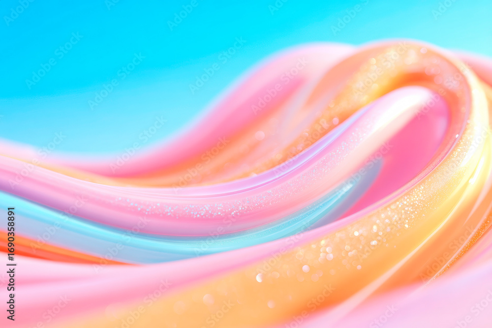 Poster a bold and fluid abstract wave pattern background in a striking color combination of brilliant blue 