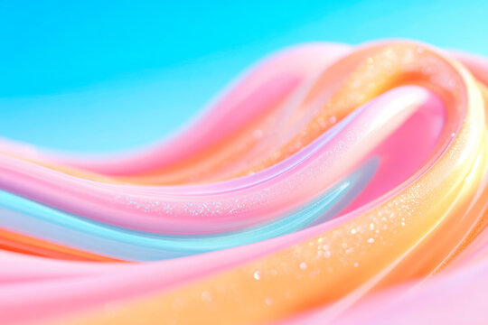 A bold and fluid abstract wave pattern background in a striking color combination of brilliant blue and fiery orange with a raw