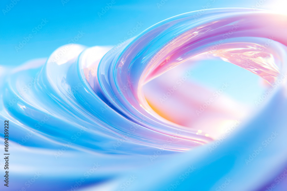 Poster a clean and dynamic abstract design featuring a swirling arrow in a professional color palette of bl