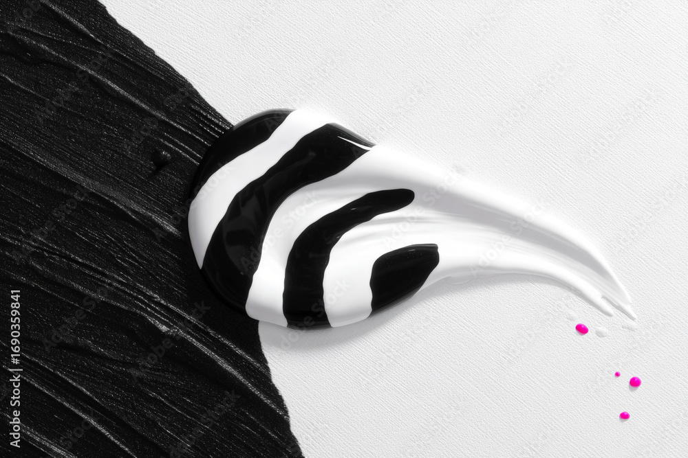 Poster a dynamic abstract pattern of black and white zebra stripes