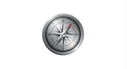 Silver Compass Rose Navigation Icon