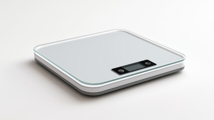 Digital scale placed on clean surface, showcasing sleek modern design, precise measurement display, and functional technology for accurate weighing.