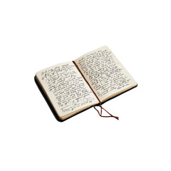 Obraz premium Open Journal with Handwritten Notes and Leather Closure