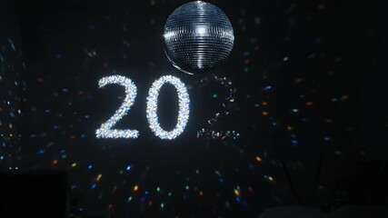 New Year 2026 Celebration with Disco Ball and Sparkling Lights. - Powered by Adobe