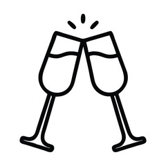 Vector illustration of two champagne glasses clinking © Nasir