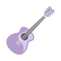 Fototapeta premium A close-up view of a beautifully designed purple acoustic guitar with intricate details