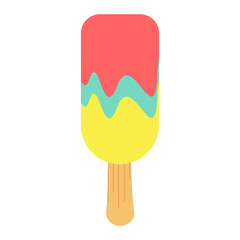 Vibrant abstract design featuring layered colors of pink, green, and yellow, ideal for modern decor