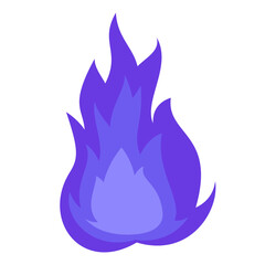Vibrant purple flame illustration with smooth curves and dynamic shapes for creative projects