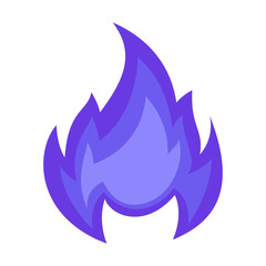 Vibrant purple flame graphic representing energy and creativity against a minimalistic backdrop