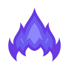 Abstract purple flame design with smooth gradients and glowing effects on a white background