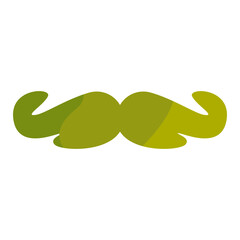 Abstract green and yellow mustache design with smooth curves and flowing shapes