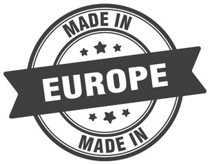 Made in europe round sign. Made in europe stamp. © BHM