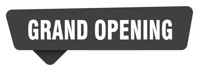 grand opening black sign isolated on transpatent background. grand opening sticker