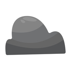 Abstract gray blob shape with smooth curves against a white background, ideal for design use