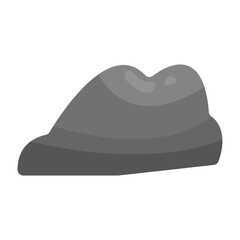 Smooth gray stone with subtle curves resting on a white background, ideal for minimalistic design