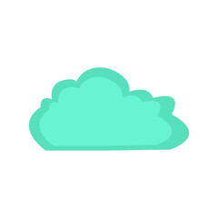 Vibrant green abstract cloud shape floating against a white background, ideal for graphic design