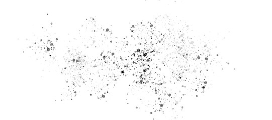 Black Dust and Silver Glitter Splatter Set - Abstract Grunge Texture, Isolated Design Elements
