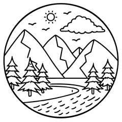 view mount three and bird in the sky