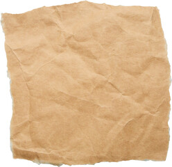 piece of brown paper tear isolated on white background