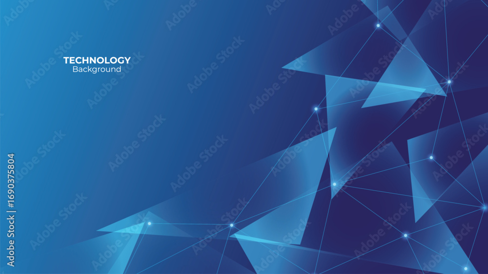 Aufkleber abstract technology polygonal shapes background with points and lines.