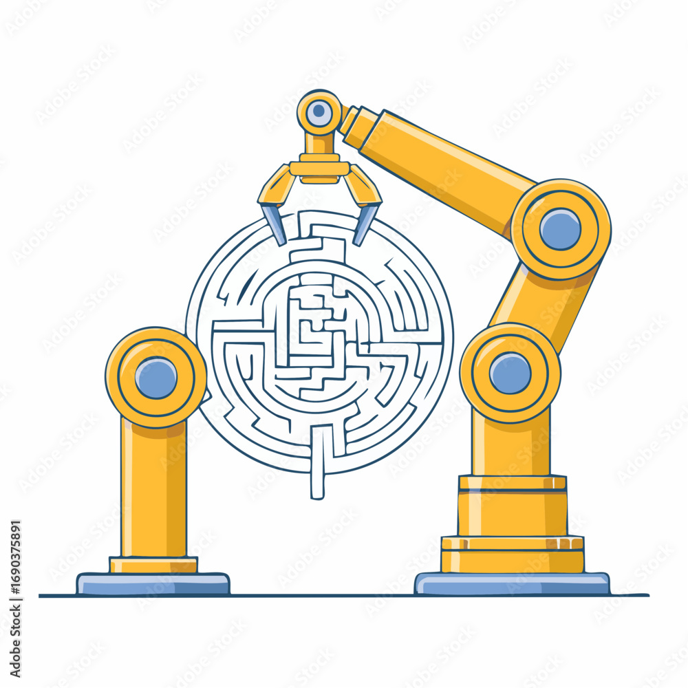 Poster robotic arm manipulating circular maze